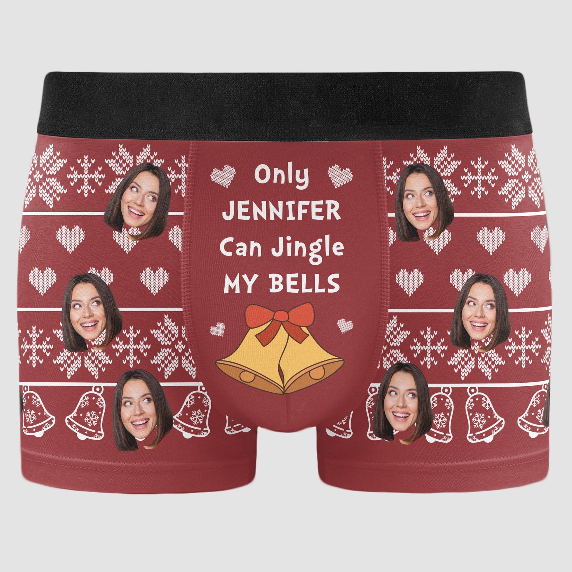 Ugly Christmas Jingle My Bells Personalized Photo Mens Boxer Briefs_4