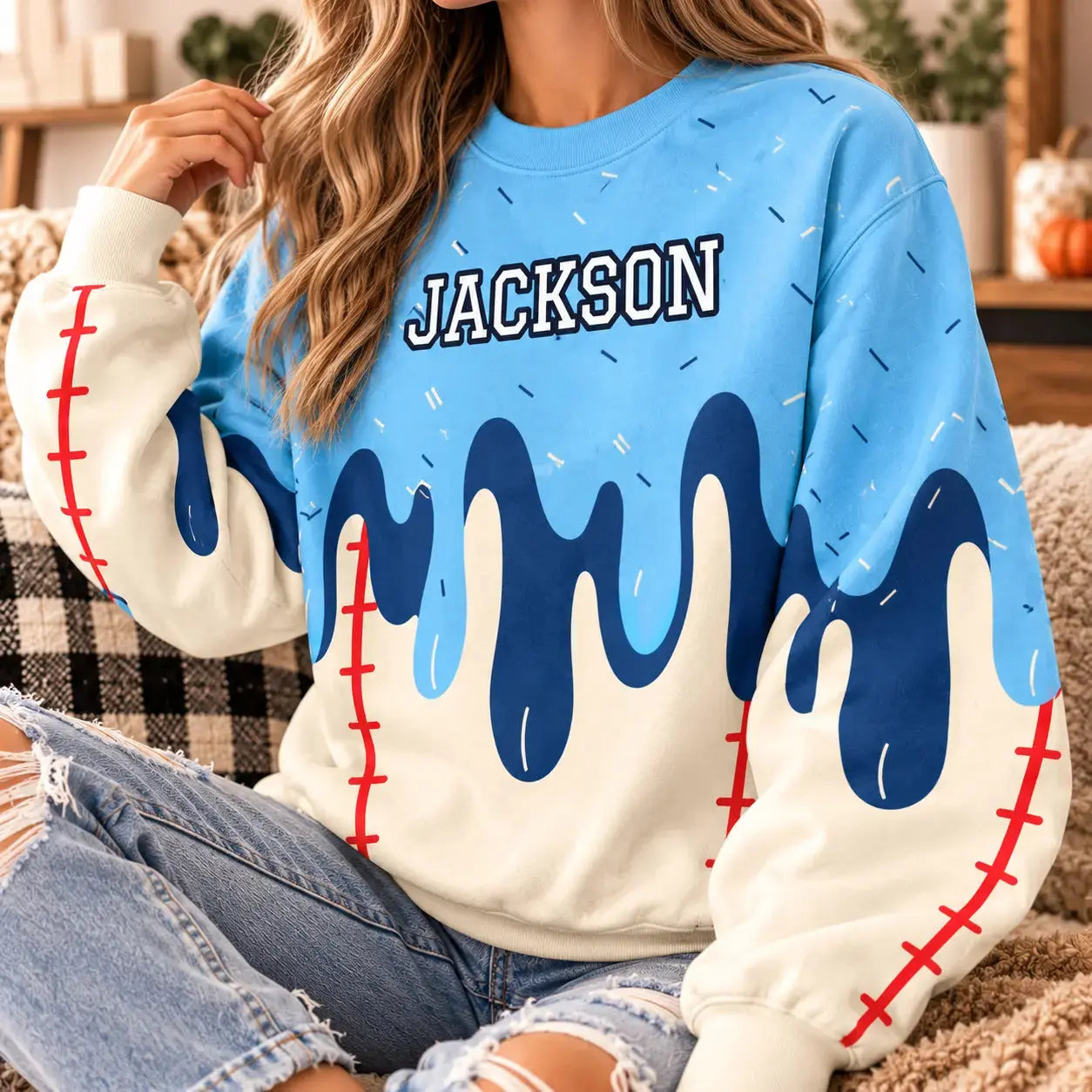 UglySweaterIceCreamDripPersonalizedSportGift 5