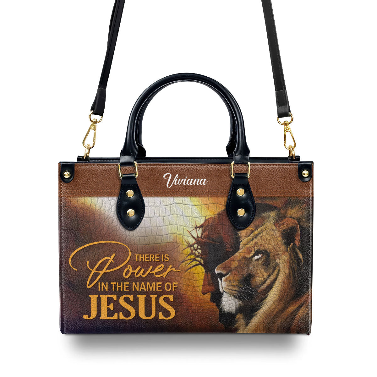UniquePersonalizedLeatherHandbag ThereIsPowerInTheNameOfJesusFamilyStore3