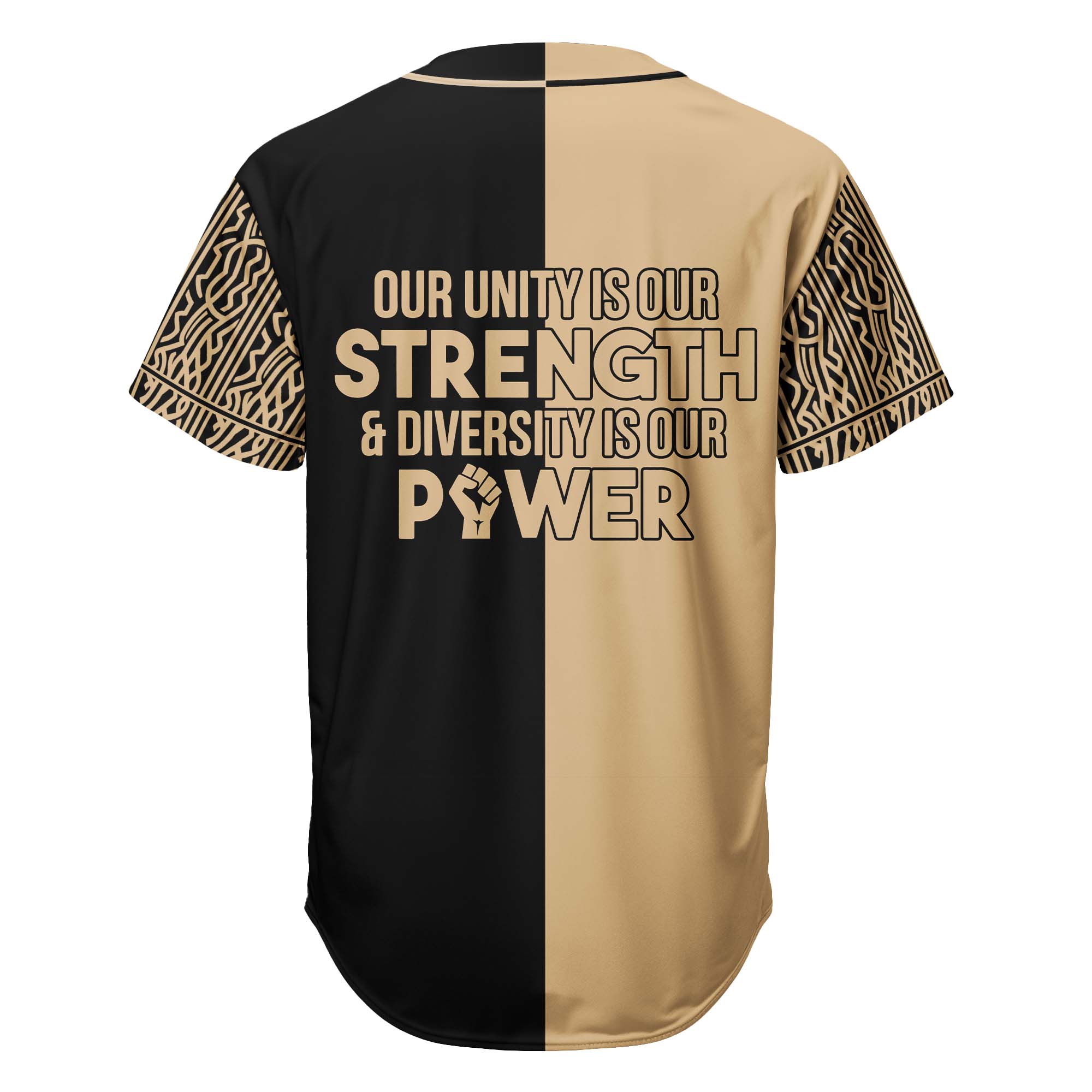 UnityIsPowerBrownBlackBaseballJersey3