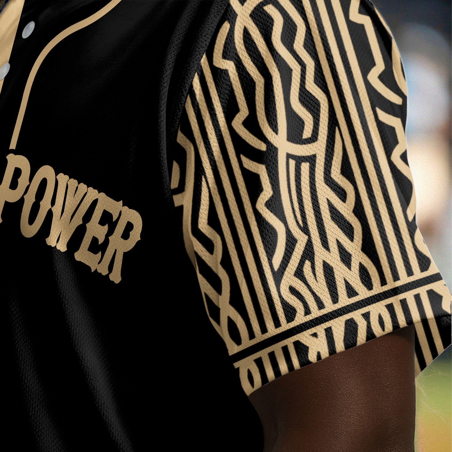 UnityIsPowerBrownBlackBaseballJersey7