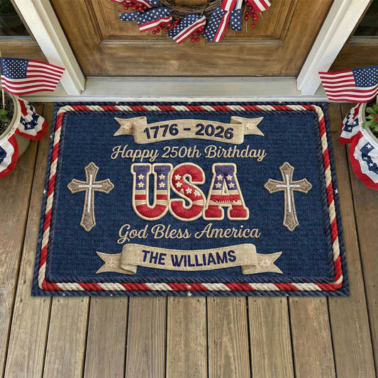 Usa250thBirthdayPersonalizedDoormat1