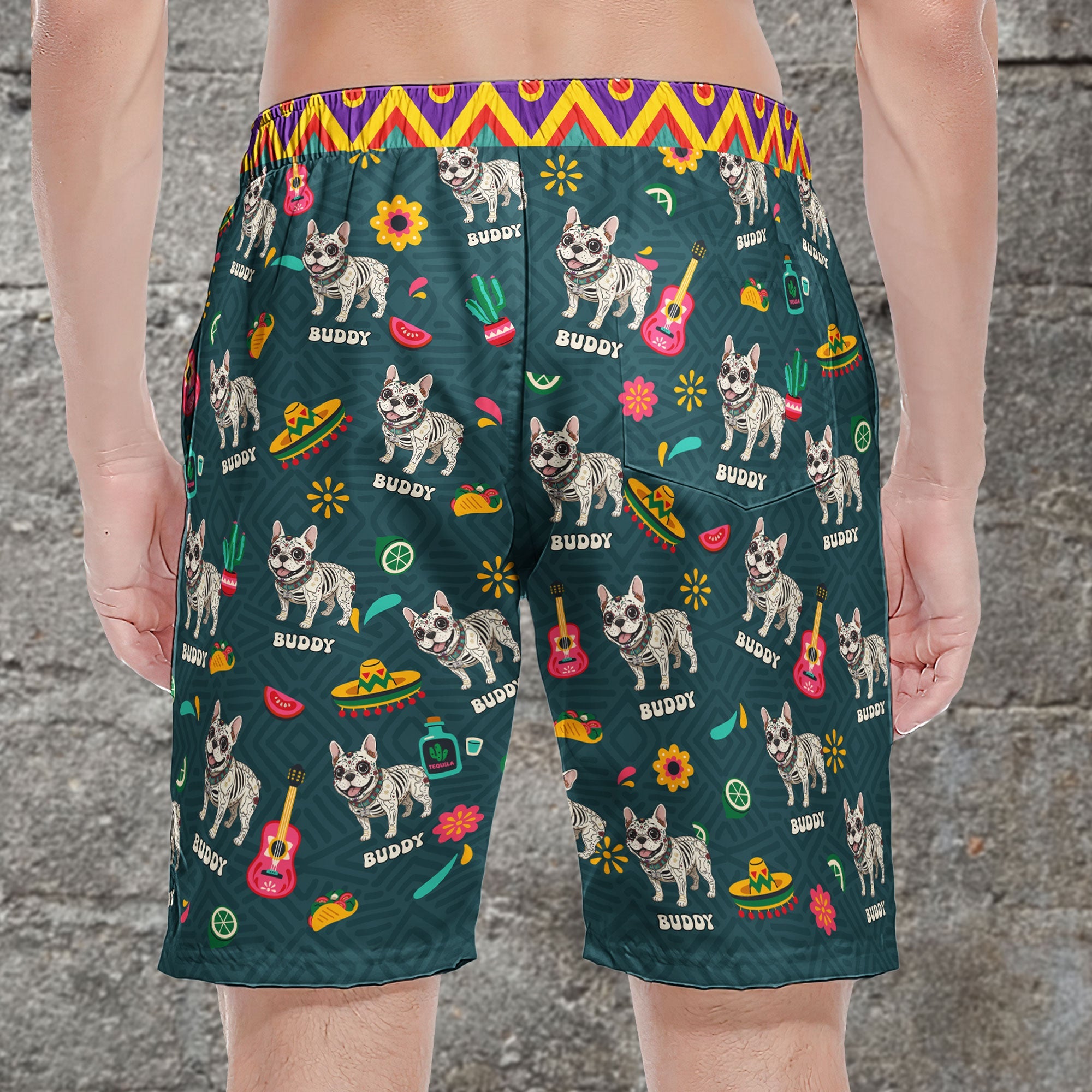 dia de los muertos custom pet photo latinos mexican day of the dead personalized shorts 3