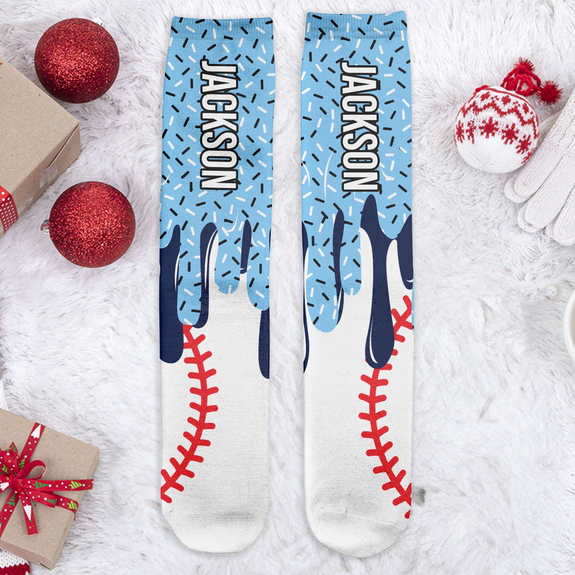 icecream drip design for baseball softball soccer football basketball hockey lover personalized socks 5