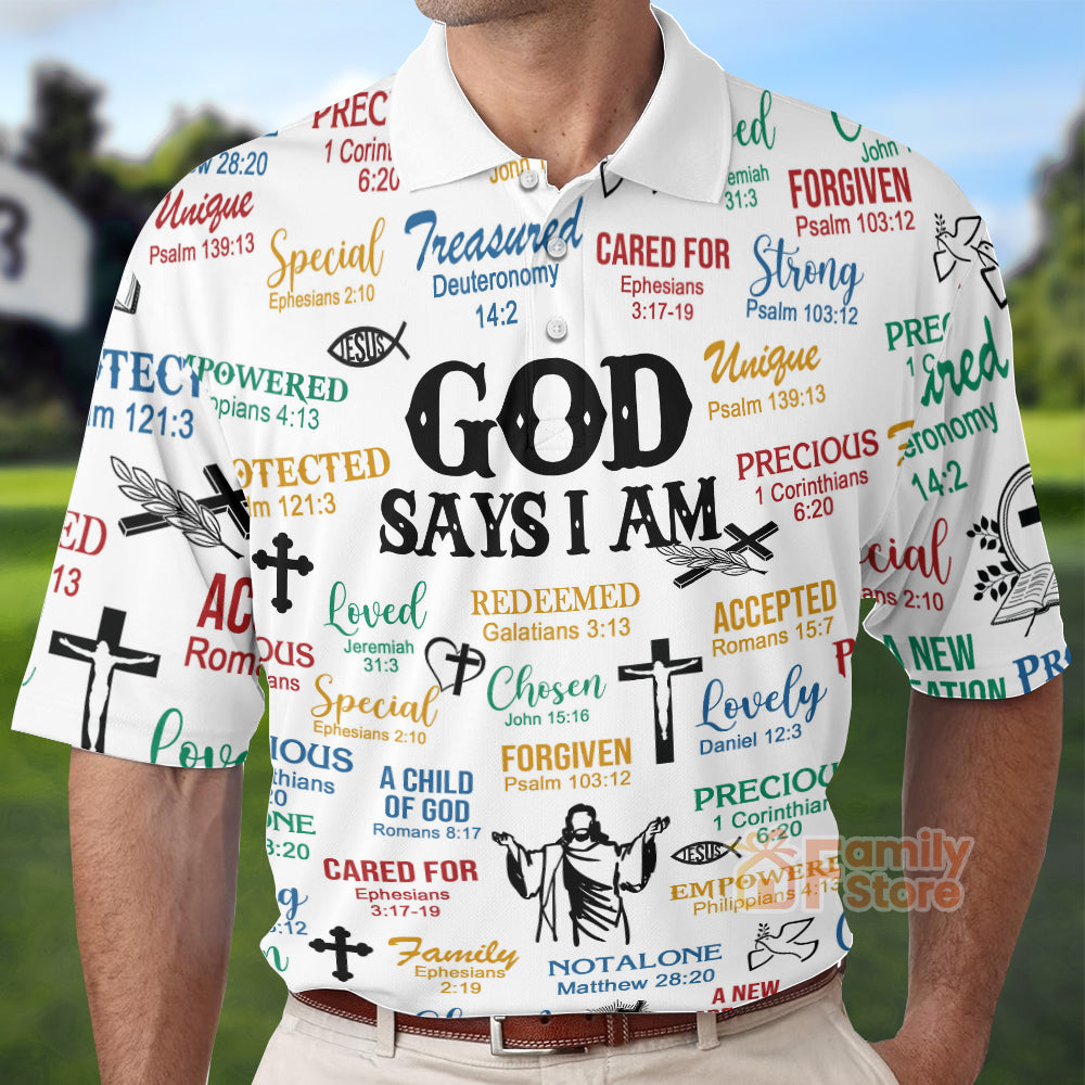 God Says I Am Holy Bible - Men Polo Shirt