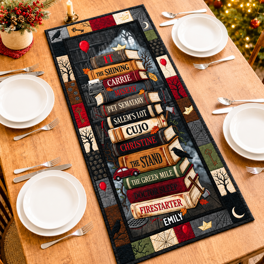 Creepy Reading Nook Gifts For Book Lovers - Personalized Quilted Table Runner