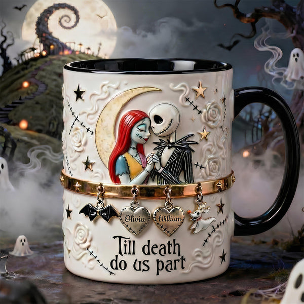 Nibc Spooky Till Death Do Us Part - Personalized Accent Mug - Gift For Couple, Fan Movies, Christmas, Valentine HH01
