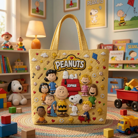 Penu Nutty Gang With Friends - Personalized Quilted Tote Bag - Gift For Her
