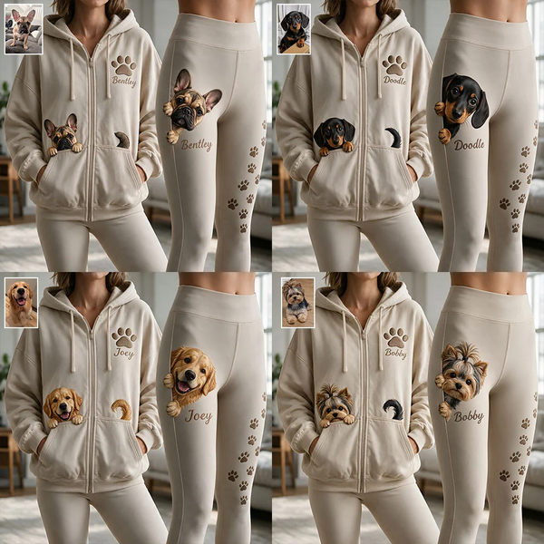 Custom Lovely Pet Photo Gift For Pet Lovers - Personalized Hoodie And Leggings