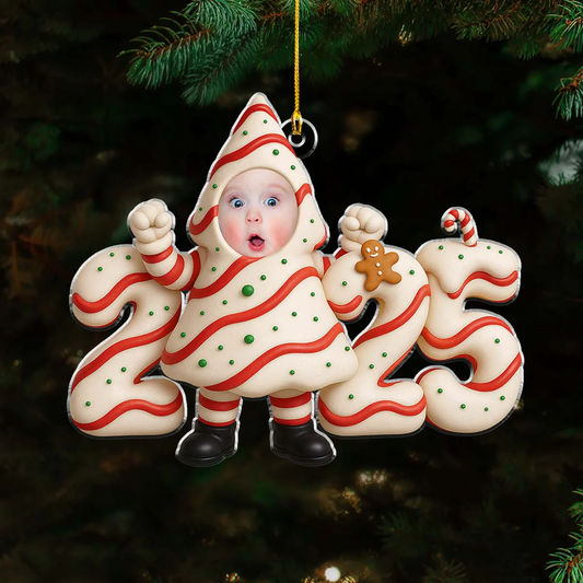 Custom Photo Little Surprise In 2025 - Personalized Acrylic Ornament - Christmas Gift NA94