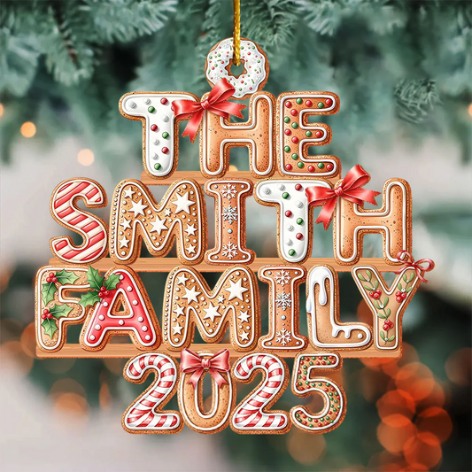 Custom Gingerbread Letter - Personalized Acrylic Ornament - Christmas Gift For Family Members NA94