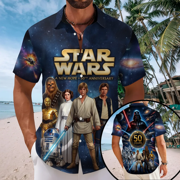 Stwa Galaxy Star Celebrate 50th Anniversary - Personalized Hawaiian Shirt - Gift For Movie Fans