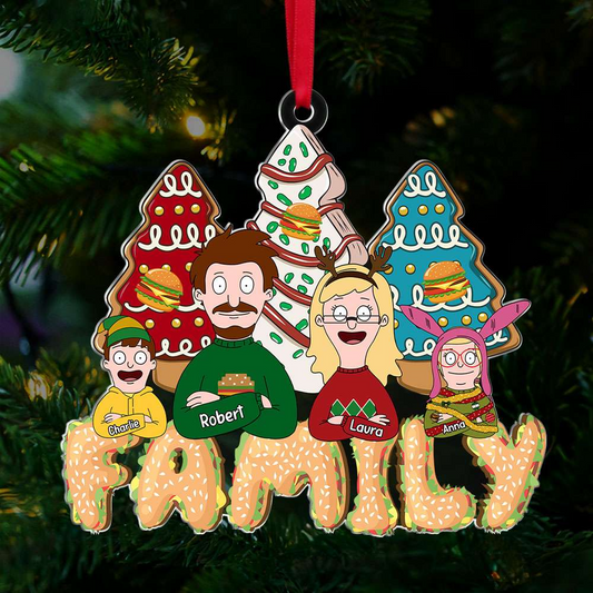 Burgers Christmas Family - Personaized Acrylic Ornament - Gift For Family | CL54 TD118