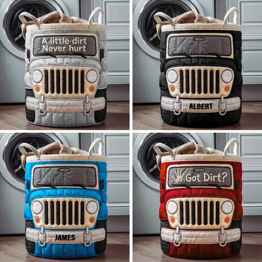 Dirt Journey - Personalized Quilted Laudry Basket - Gifts For Off-road Lovers