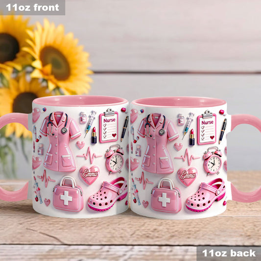 Nurse Life - Personalized Nurse Accent Mug - Gift For Nurse
