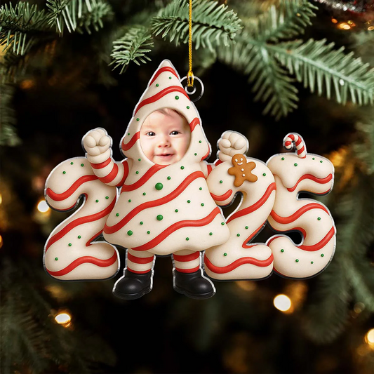 Custom Photo Little Surprise In 2025 - Personalized Acrylic Ornament - Christmas Gift NA94