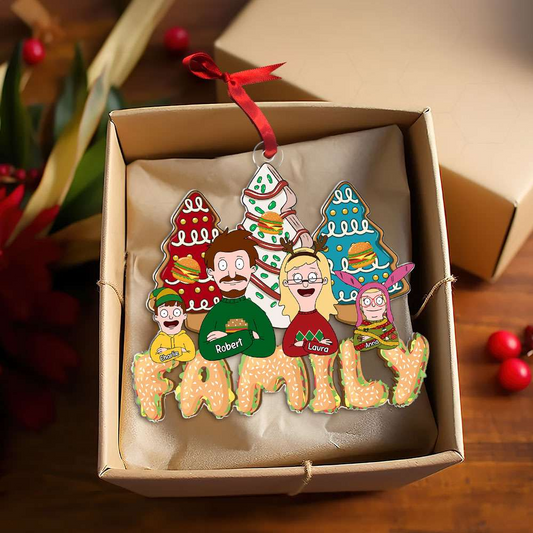 Burgers Christmas Family - Personaized Acrylic Ornament - Gift For Family | CL54 TD118
