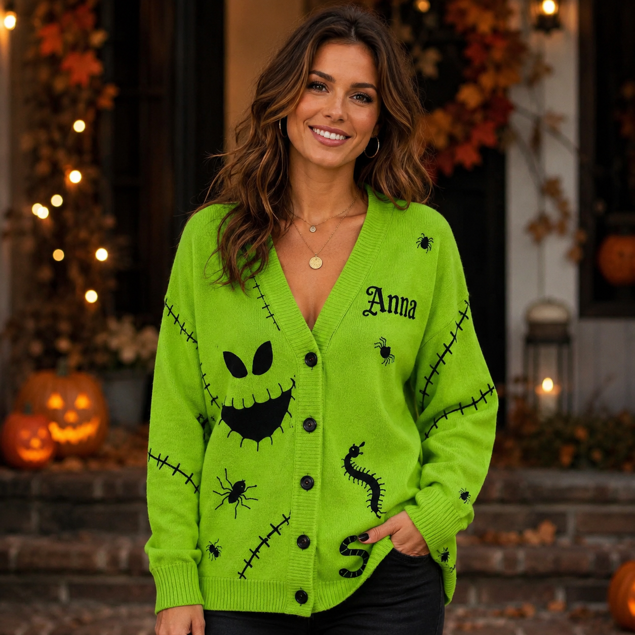 Oogie Boogie Spooky Halloween Costume - Personalized Cardigan