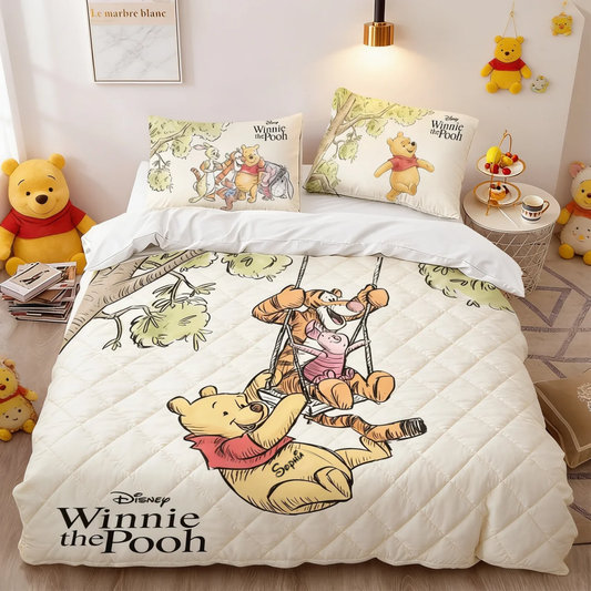 DSNY Honey Bear Sweet Friendship Custom Name Gift - Personalized Quilted Bedding Set HH01
