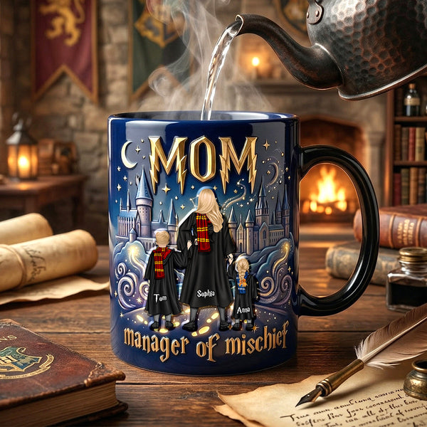 HaPo Mom Manager Of Mischief - Personalized Coffee Mug - Gifts For Mother's Day