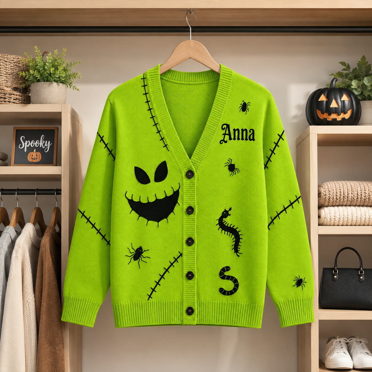 Oogie Boogie Spooky Halloween Costume - Personalized Cardigan