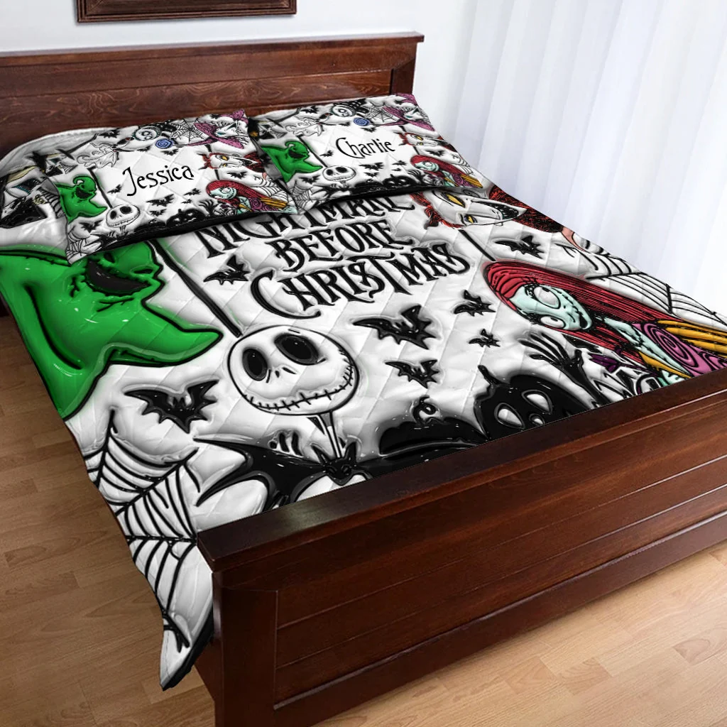 Spooky Before Christmas Custom Name Gift - Personalized Quilt Bedding Set HH01