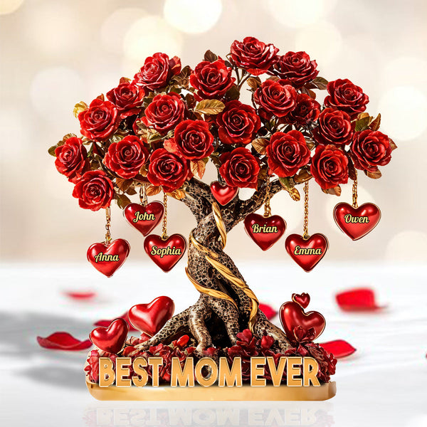 Best Mother Ever - Personalized Shaped Acrylic Plaque - Gift For Mom, Grandma HN02