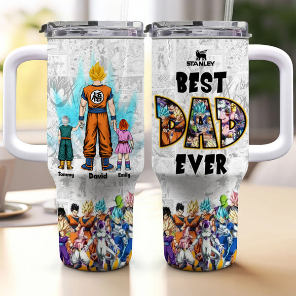 DrBa Best Dad Ever In The Universe - Gift For Father's Day, Dad, Husband - Personalized 40oz Tumbler Cup With Straw