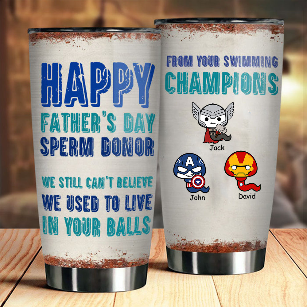 Dear Dad From Swimming Champion - Gift For Dad - Personalized Tumbler