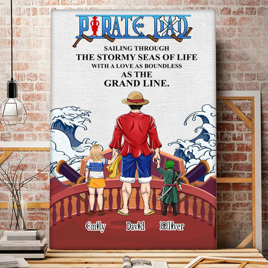 OnPi Pirate Adventure Pirate Dad Sailing Through The Stormy Seas Of Life - Gift For Father's Day - Personalized Canvas Poster CL11 NA94