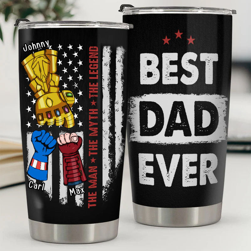 My Dad Is The Best My Hero - Gift For Dad, Grandfather - Personalized Tumbler