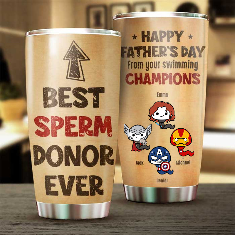 From Your Swimming Champions Happy Father's Day - Gift For Father - Personalized Tumbler