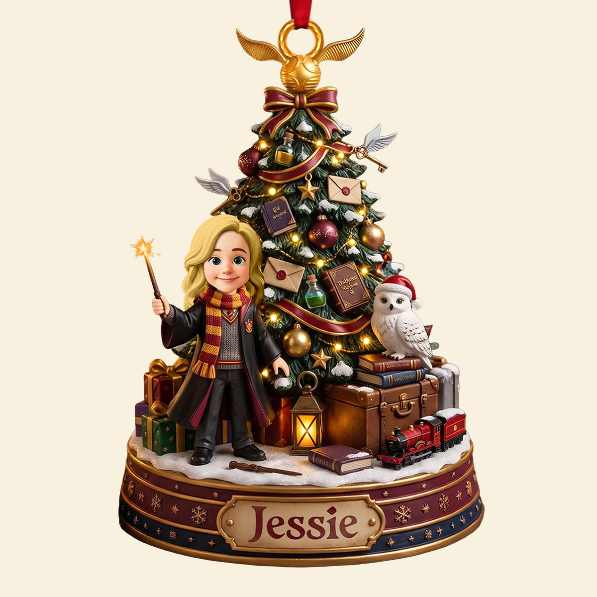 HaPo Wizard And Witch Custom Name Christmas Keepsake - Personalized Acrylic Ornament | GR37 LA02
