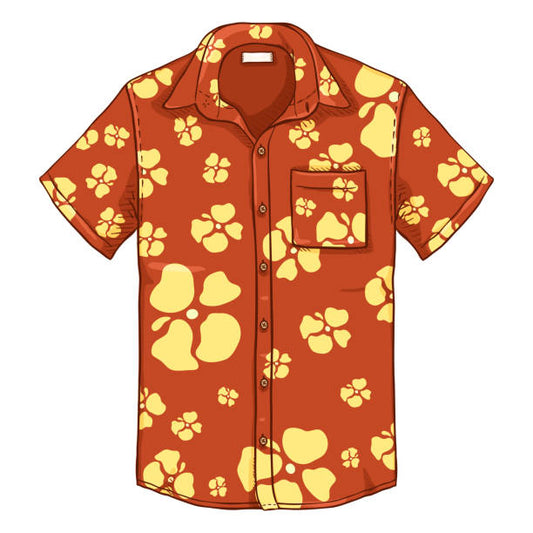 vector cartoon short sleeve hawaiian men shirt