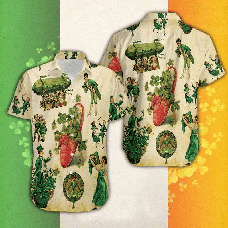 Vintage Girl Irish Patrick'S Day Hawaiian Shirts For Summer