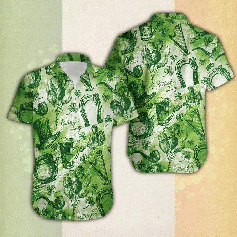 Whole Green Saint Patrick's Day Vintage Hawaiian Shirt