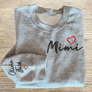 Custom Mimi And Grandkids - Embroidered Sweatshirt, Hoodie, Tshirt - Best Gift for Grandma