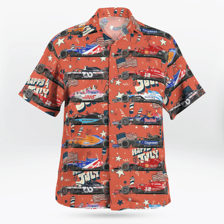 F1 Formula One Teams 2023 4Th Of July Hawaiian Shirt