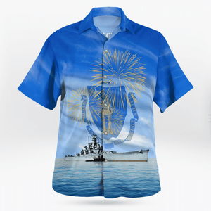 Us Navy Uss Massachusetts (Bb-59) 4Th Of July Hawaiian Shirt