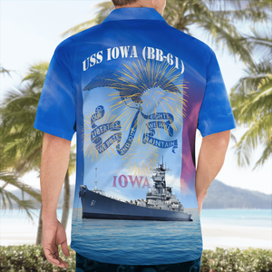 Us Navy Uss Iowa (Bb-61) 4Th Of July Hawaiian Shirt