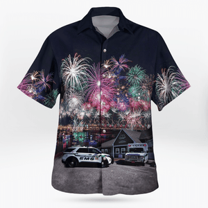 Mount Sinai, New York, Port Jefferson Ems, 4Th Of July Hawaiian Shirt
