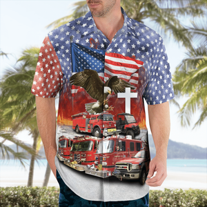 Lake Bluff, Illinois, Lake Bluff Fire Department, 4Th Of July Hawaiian Shirt