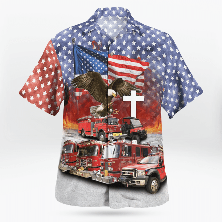 Lake Bluff, Illinois, Lake Bluff Fire Department, 4Th Of July Hawaiian Shirt