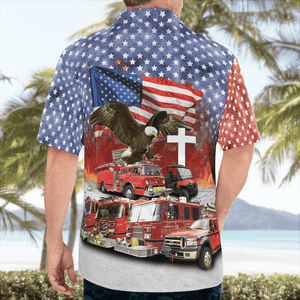 Lake Bluff, Illinois, Lake Bluff Fire Department, 4Th Of July Hawaiian Shirt