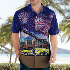 Tampa, Florida, Hillsborough County Fire Rescue, 4Th Of July Hawaiian Shirt