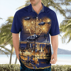 Massachusetts State Police Eurocopter Ec 135T2+, 4Th Of July Hawaiian Shirt