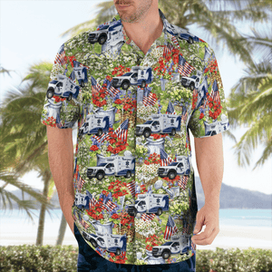 Manteo, North Carolina, Dare County Ems, 4Th Of July Hawaiian Shirt