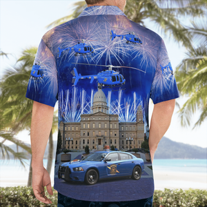 Michigan State Police, 4Th Of July Hawaiian Shirt