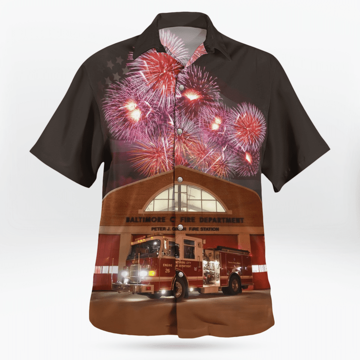 4Th Of July Baltimore City Fire Department Hawaiian Shirt