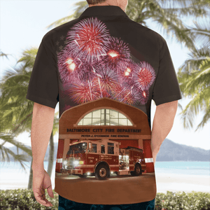 4Th Of July Baltimore City Fire Department Hawaiian Shirt